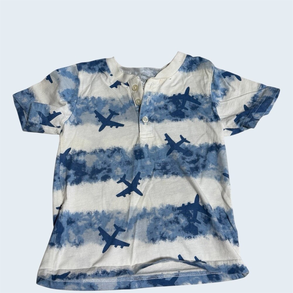 Carter's Boy Airplane T-Shirt 2T Blue & White